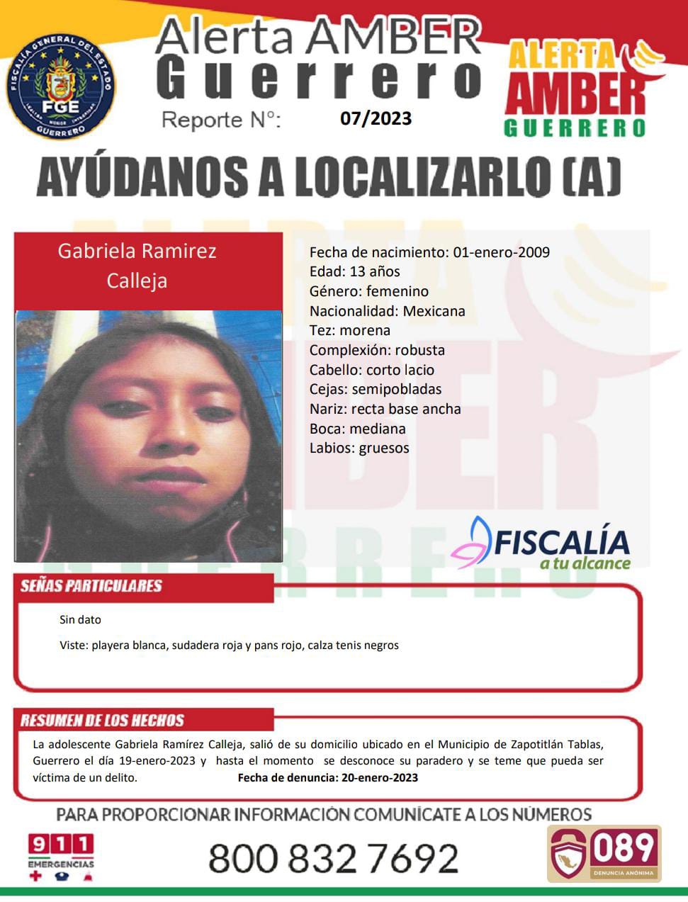 Fiscalía General Del Estado Solicita Su Colaboración Para Localizar A Gabriela Ramírez Calleja.