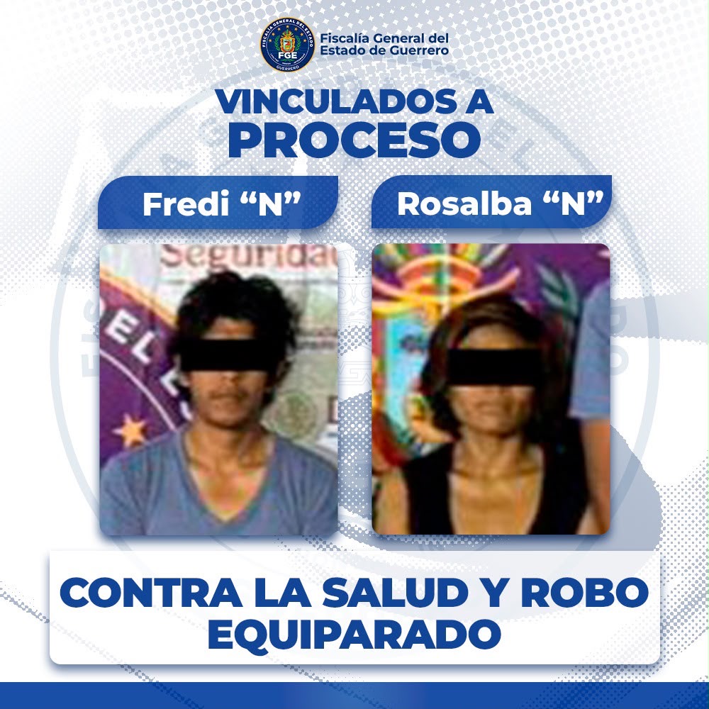 Obtiene FGE Guerrero vinculación a proceso por delitos contra la salud y robo equiparado en Chilpancingo.