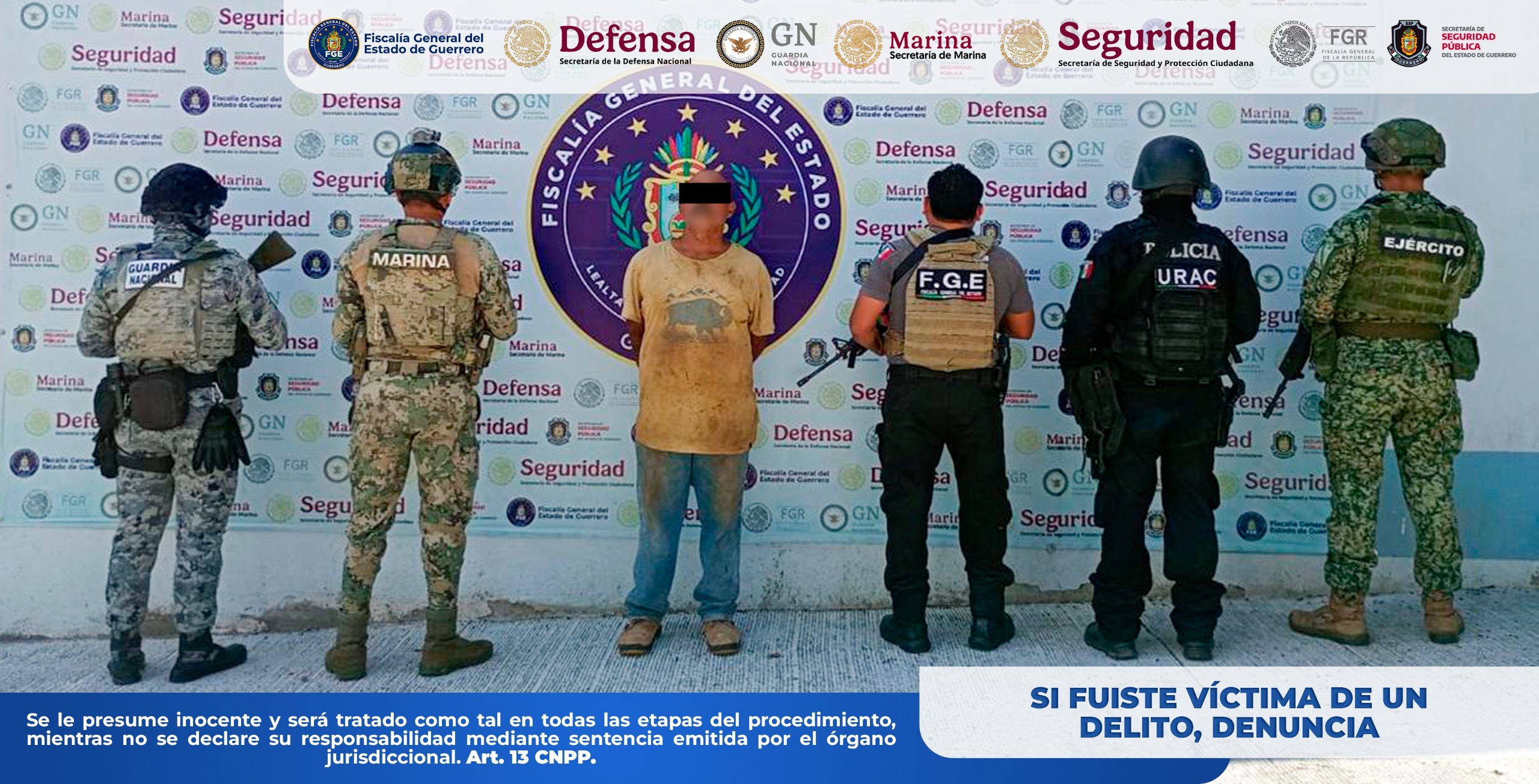En seguimiento a las investigaciones, #FGEGuerrero cumplimenta orden de aprehensión por violación equiparada agravada