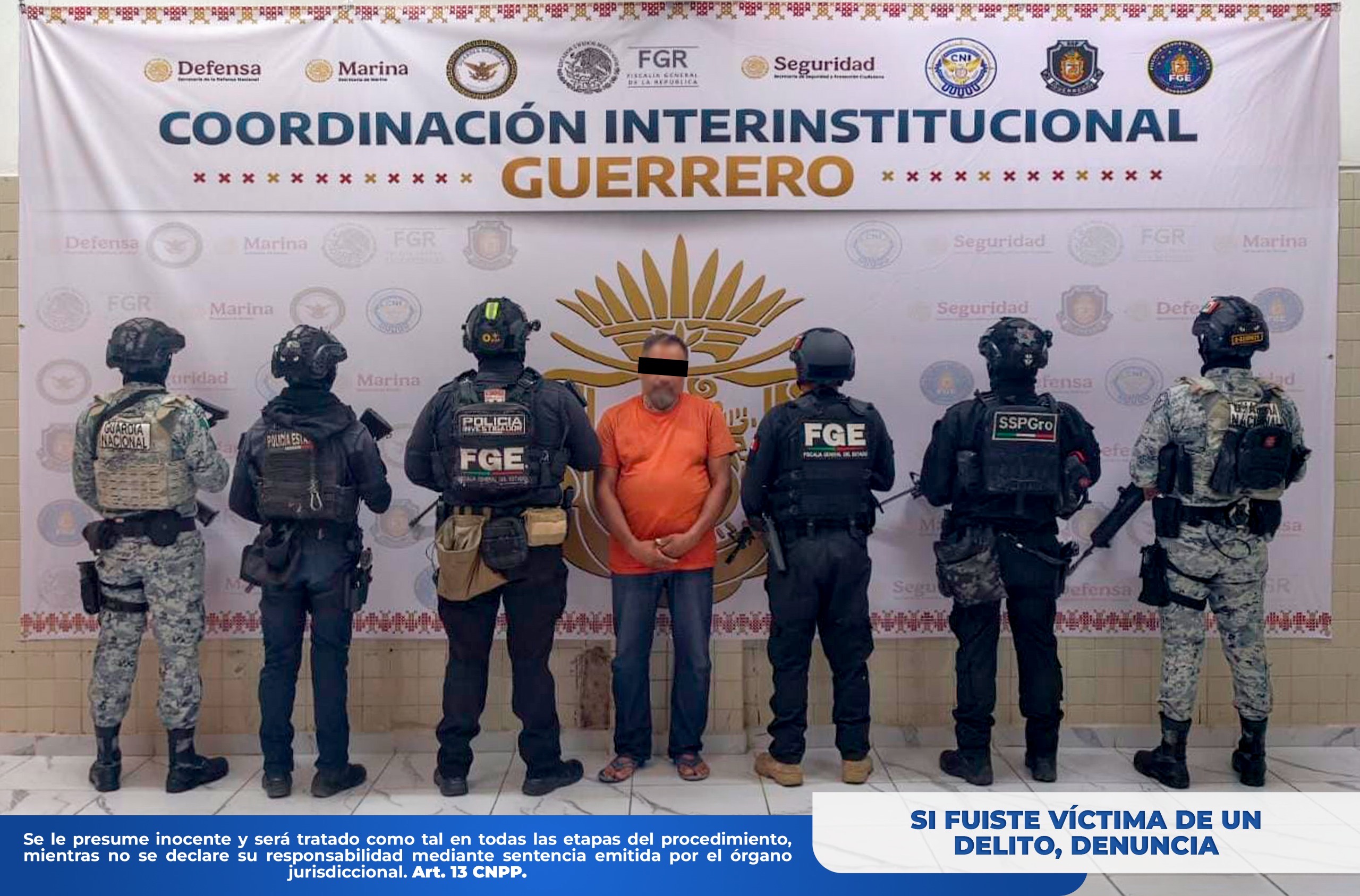FGE Guerrero detiene en Mártir de Cuilapan a un hombre por violación equiparada agravada y violación