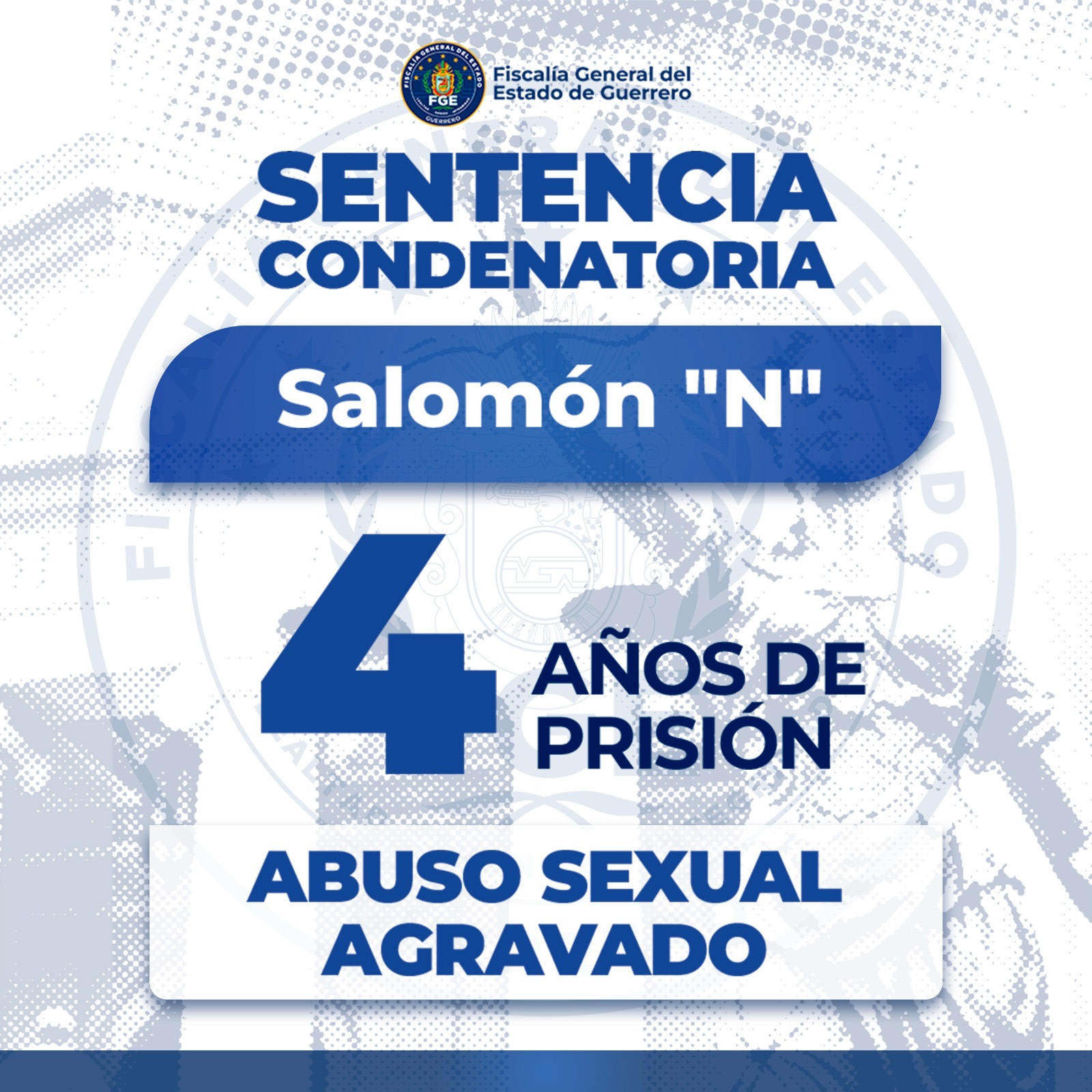 FGE Guerrero logra sentencia condenatoria por el delito de abuso sexual en Tixtla